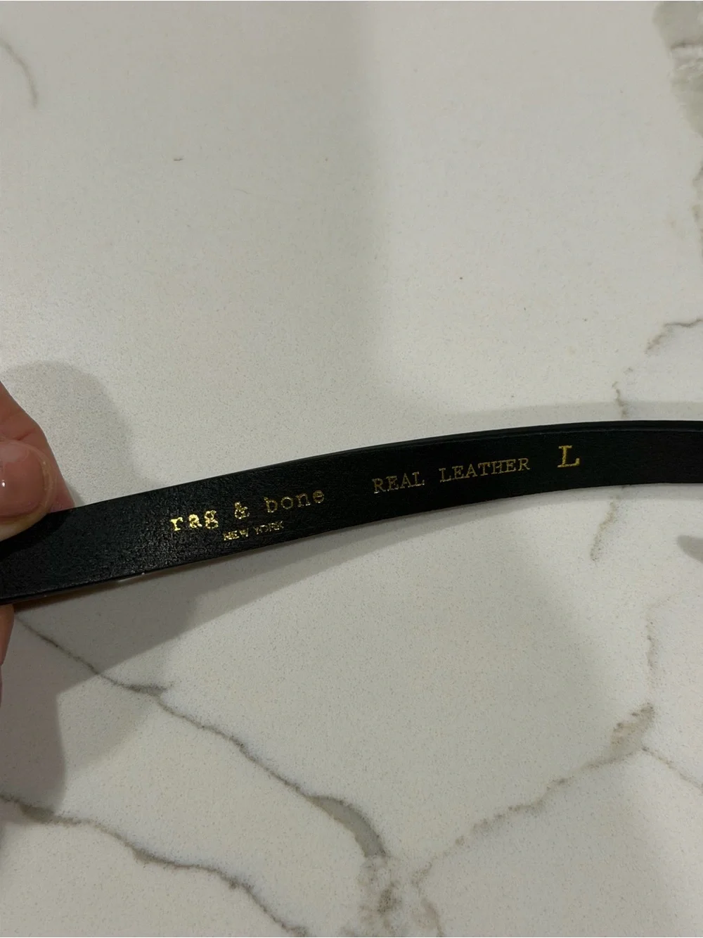 NEW Rag & Bone Rounded Rebound Leather Belt - L